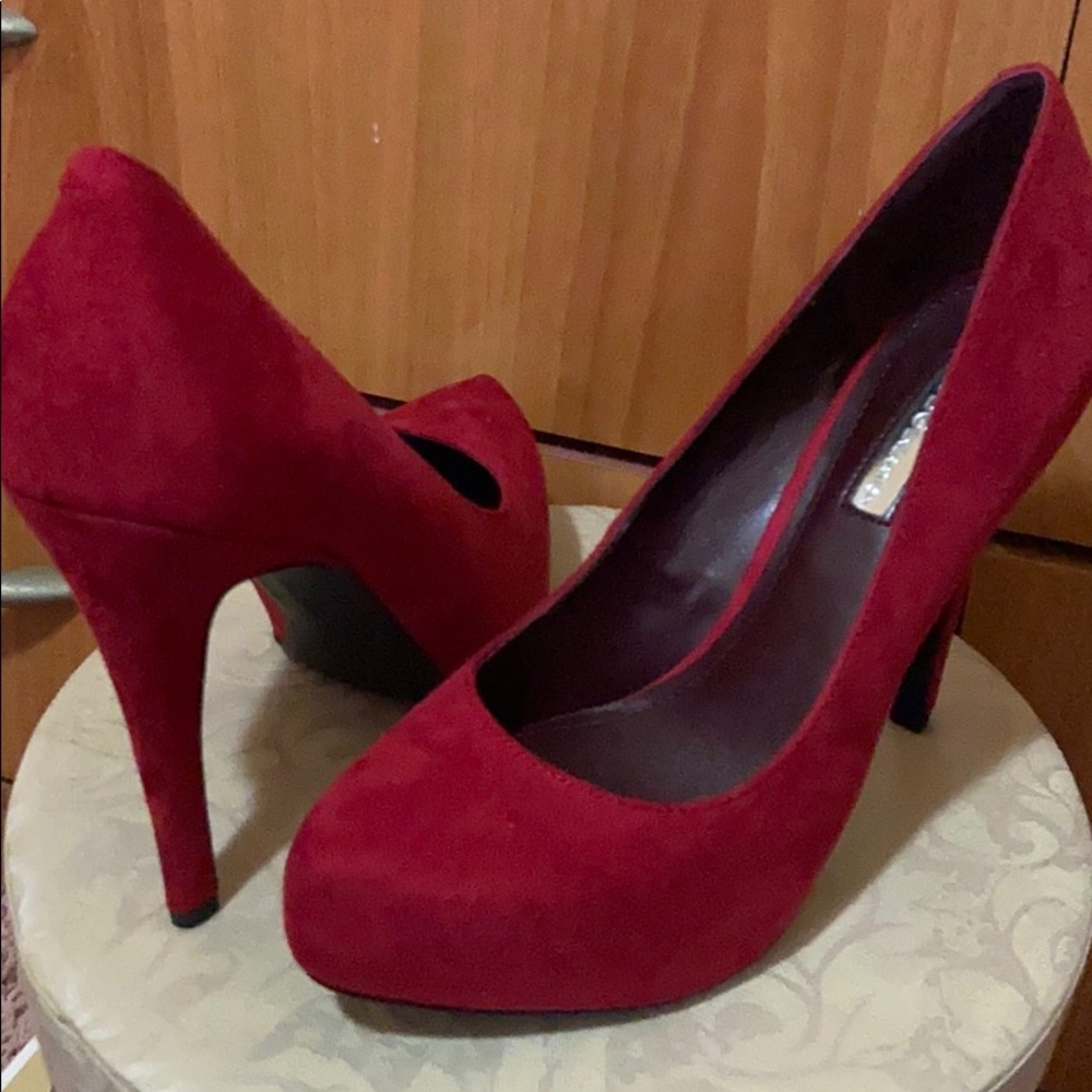 Red high heel shoes
